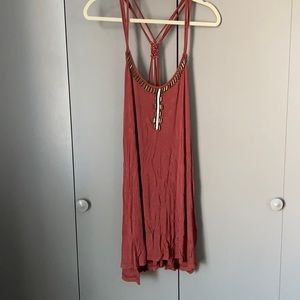 Straps boho burnt orange dress